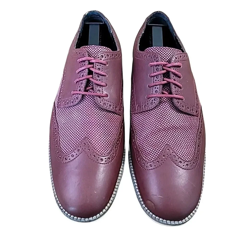 Cole Haan Grand OS Men's Burgundy Colored Leather Oxfords C20395 Size 10M